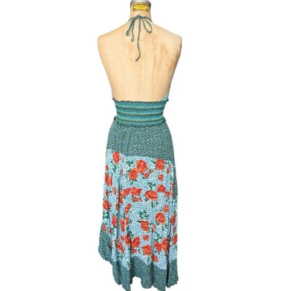 Free People Floral Halter Dress with Smocked Waist size XS - Picture 6 of 7